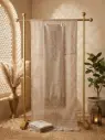Champagne Tissue Silk Unstitched Dress Material with Sequin Embroidery