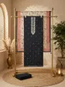 Black Embroidered Cotton Silk Unstitched Dress Material Suit Set