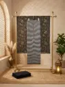 Charcoal Grey Embroidered Unstitched Chanderi Silk Suit Material