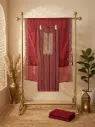 Maroon Striped Chanderi Silk Unstitched Salwar Suit Material