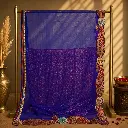 Royal Purple Sequin Embellished Saree with Sheer Pallu
