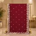 Maroon Saree with Floral Motifs and Heavy Scalloped Embroidered Border