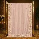 Blush Pink Saree with Floral Embroidered Border and Buti Work