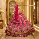 Women's Rani Pink Bridal Lehenga Choli with Heavy Embroidery & Matching Dupatta