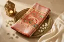 Rust Orange Patola Inspired Silk Saree with Zari Border