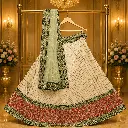 Women's Ivory Sequin Lehenga Choli with Mint Green Dupatta