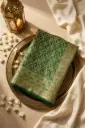 Bottle Green Banarasi Bandhani Georgette Silk Saree