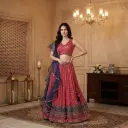 Gajri Pink Sequin Embroidered Lehenga Set With Ruffled Dupatta 