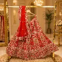 Women's Red Bridal Lehenga Choli with Floral Embroidery and Net Dupatta