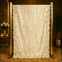 Women's Ivory Saree with Pearlwork Embroidery and Scalloped Designer Border