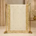 Women's Ivory Saree with Golden Buti Embroidery and Broad Ornate Border