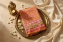 Dual-Tone Yellow Peach Single Patola Pure Silk Saree