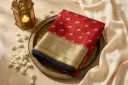 Crimson Red Banarasi Silk Saree with Zari Bird Motifs