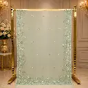 Pastel Sage Green Embellished Saree with Delicate Sequins and Elegant Border