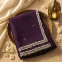 Elegant Deep Purple Sequined Designer Saree with Embellished Border