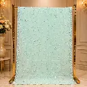 Mint Green Embellished Saree with Floral Sequin Work and Elegant Border