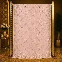 Women's Blush Pink Designer Saree with Embroidered Trellis, Pastel Stonework and Rich Border