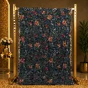 Women's Navy Blue Designer Saree with Floral Paisley Print and Shimmer Finish