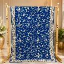 Royal Blue Floral Bird Embroidered Saree with Ornate Border