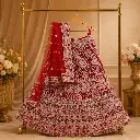 Women's Maroon Lehenga Choli with Elephant Embroidery and Net Dupatta