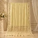Cream Embellished Saree with Floral Embroidered Border for Festive Evening and Wedding Wear Look