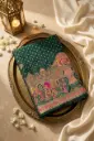 Bottle Green Bandhani Silk Saree with Meenakari Border