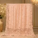 Blush Peach Embellished Saree with Heavy Floral Border