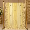 Elegant Light Yellow Embroidered Saree with Floral Sequin Border
