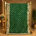 Women's Emerald Green Designer Saree with Buti Work and Ornate Border