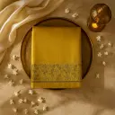 Elegant Mustard Meera Silk Saree with Sequin Floral Border 