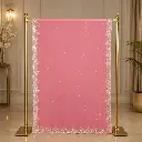 Elegant Rose Pink Crystal Studded Saree with Scalloped Sequin Border