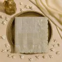 Luxurious Champagne Gold Tissue Saree with Scalloped Zari Border 