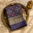Royal Blue Traditional Patola Pattern Designer Silk Saree 