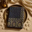 Elegant Navy Blue Designer Saree with Gold Zari Border