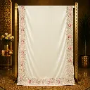 Women's Ivory Designer Saree with Pastel Floral Embroidered Border