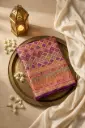 Plum Magenta Georgette Banarasi Bandhani Saree