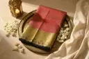 Rust Red Tussar Silk Saree with Zari Paisley Border