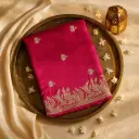 Elegant Fuchsia Pink Designer Saree with Intricate Zari Embroidery