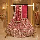 Women's Rose Pink Bridal Lehenga Choli with Peacock Embroidery and Dual Dupatta