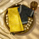 Elegant Yellow Silk Zari Saree with Contrast Designer Blouse