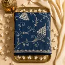 Exquisite Deep Blue Designer Saree with Intricate Silver Embroidery