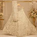 Champagne Bridal Lehenga Choli with Heavy Embroidery and Matching Dupatta