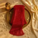 Radiant Red Sequin Embellished Net Party Wear Designer Saree