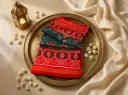 Teal and Crimson Red Pure Silk Patola Saree