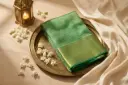 Emerald Green Pure Silk Self Brocade Saree