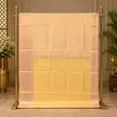 Elegant Ivory Gold Woven Saree with Blush Pink Border and Ornate Pallu