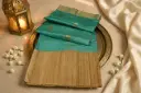 Sea Green Handwoven Silk Saree with Gold Tissue Pallu 