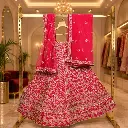 Women's Pink Bridal Lehenga Choli with Gold Embroidery and Net Dupatta