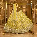 Women's Mustard Yellow Lehenga Choli with Silver Floral Work & Matching Net Dupatta