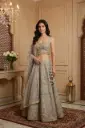 Exquisite Grey Embroidered Chanya Choli Lehenga Set